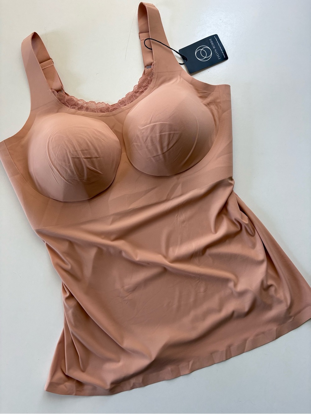 Evelyn & Bobbie NWT Lace Trimmed V-Neck Seamless Bra Cami XL